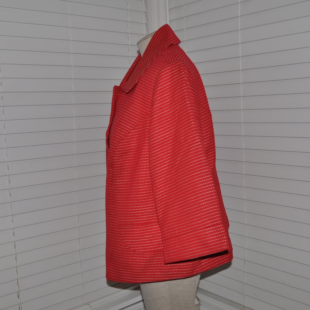 New LANE BRYANT Red Textured Dot Jacket NWT [B3] - Picture 4 of 6